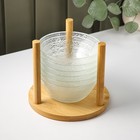 Набор салатников «Вирго», 330 мл, d=12.5 см, на подставке, набор 6 шт., стекло, прозрачный - Фото 1