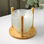 Набор салатников «Вирго», 330 мл, d=12.5 см, на подставке, набор 6 шт., стекло, прозрачный - Фото 2