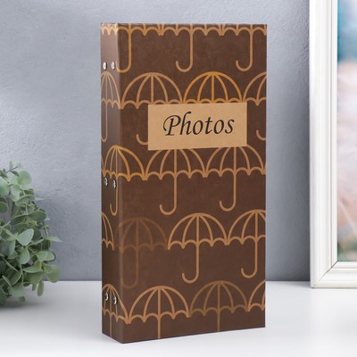 Фотоальбом на 300 фото 10×15 см «Зонтики», крафт 33.5×17.5×5 см