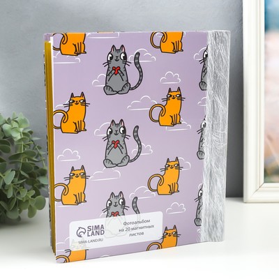Фотоальбом магнитный на 20 листов «Котики», 29×24×2 см