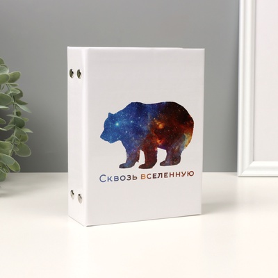 Фотоальбом на 96 фото 10×15 см «Медведь. Космос», 16.5×12×5.5 см