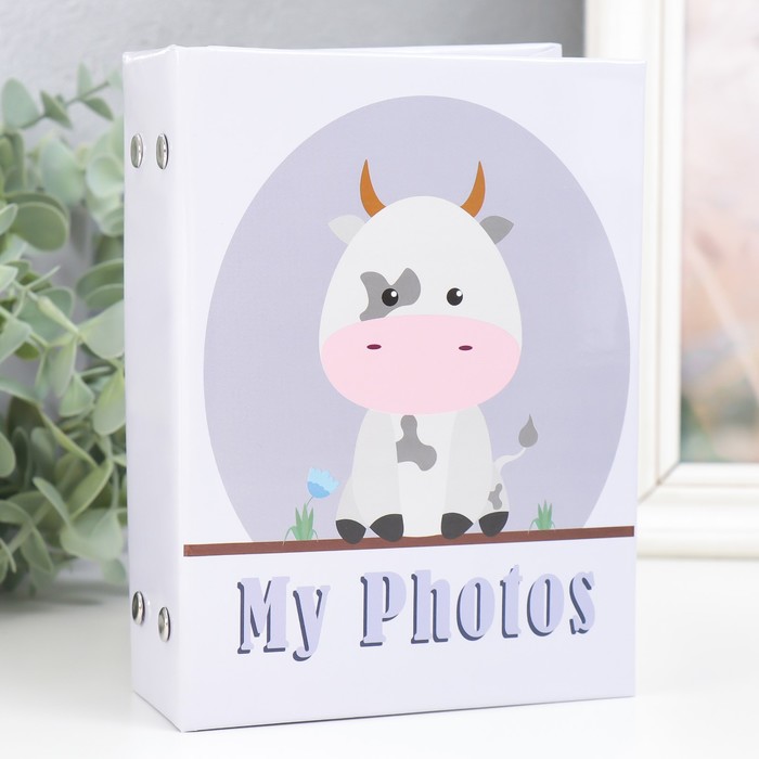 Фотоальбом на 96 фото 10х15 см Коровка на лужайке 16,5х12х5,5 см