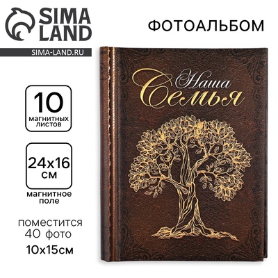 Фотоальбом магнитных на 10 листов «Наша семья», 40 фото