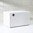 Хлебница Magistro Softal, металл, бамбуковая крышка, 35×21×21.5 см, белая - Фото 4