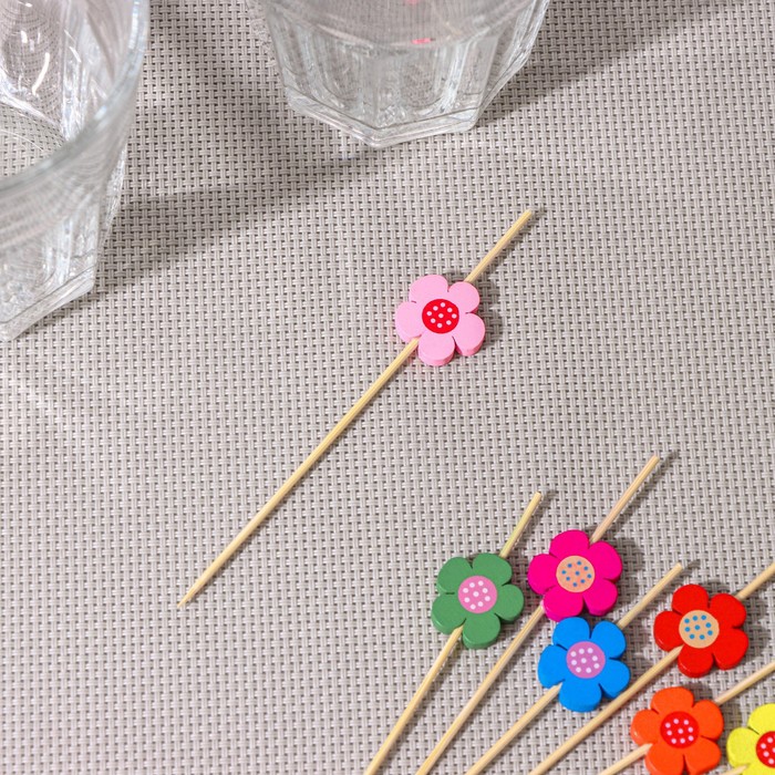 Шпажки Доляна «Цветочки», h=12 см, набор 25 шт. - Фото 1