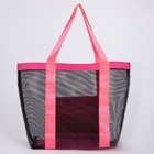 Сумка - шопер пляжная , 33х32х11 см, с сеткой, цвет розовый - фото 9735041