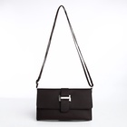 Сумка женская на магните, коричневая - Фото 12