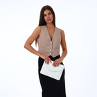 Сумка-клатч на магните, ремешок на запястье, цвет белый - фото 25416496