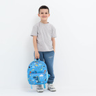 Рюкзак детский на молнии, 3 наружных кармана, цвет голубой - фото 9534200