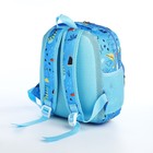 Рюкзак детский на молнии, 3 наружных кармана, цвет голубой - фото 6783177