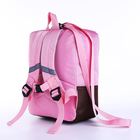 Рюкзак детский на молнии, светоотражающие элементы, цвет розовый - фото 6783196