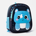 Рюкзак детский на молнии, 2 наружных кармана, цвет синий - фото 10185434