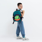 Рюкзак детский на молнии, 3 наружных кармана, цвет зелёный - фото 321591489