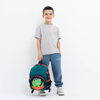 Рюкзак детский на молнии, 3 наружных кармана, цвет зелёный - Фото 7