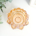 Стеклянный подсвечник на 1 свечу «Лотос», карамель, 4×9.5×9.5 см - фото 25487173