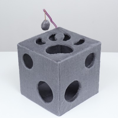Домик для кошек "Кубик с лапкой", с игрушкой, 40 х 40 х 40 см