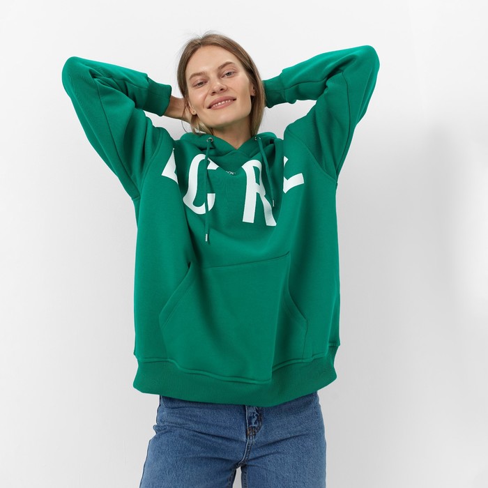 Толстовка женская, цвет тёмно-зелёный, размер ONE SIZE (42-46) 59569