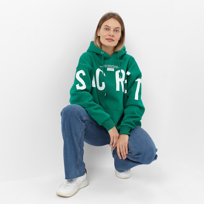 Толстовка женская, цвет тёмно-зелёный, размер ONE SIZE (42-46) 59569