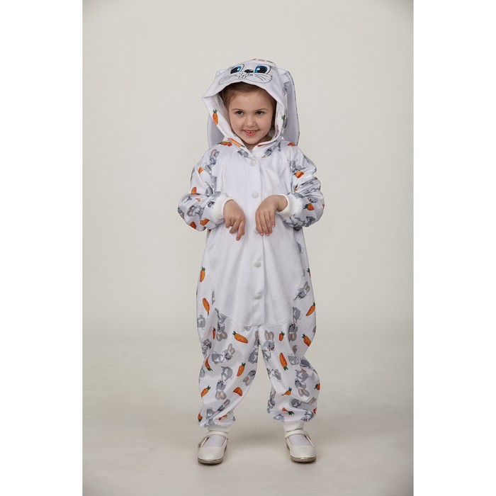 Карнавальный кигуруми «Зайчик», комбинезон рост 134 см - Фото 1