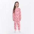 Пижама для девочки, цвет коралловый/кот, рост 104 см - фото 2818657
