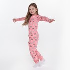Пижама для девочки, цвет коралловый/кот, рост 104 см 9440827