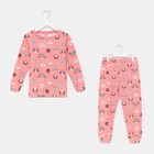 Пижама для девочки, цвет коралловый/кот, рост 104 см 9440827