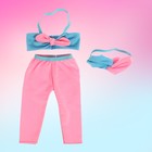 Одежда для пупса, 3 вещи: повязка, штаны, топ, 40-44 см - Фото 3