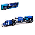 Грузовик металлический «Полиция», инерционный, с 2 машинками - Фото 1