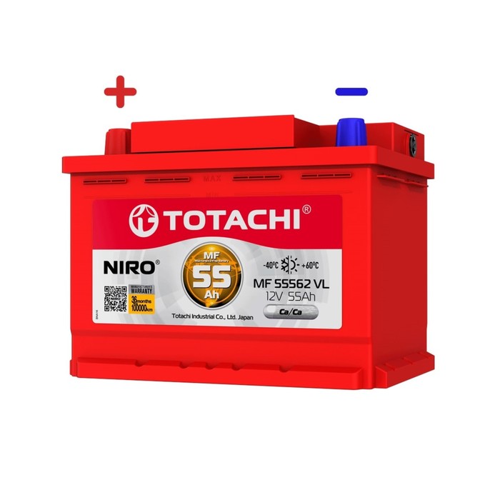 Аккумуляторная батарея Totachi NIRO MF 55562 VL, 55 Ач, прямая полярность - Фото 1