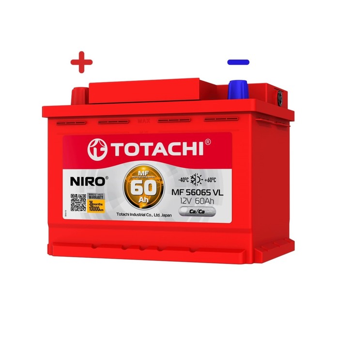 Аккумуляторная батарея Totachi NIRO MF 56065 VL, 60 Ач, прямая полярность - Фото 1