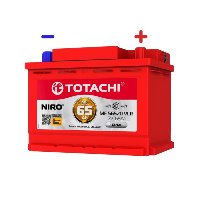 Аккумуляторная батарея Totachi NIRO MF56520 VLR, 65 Ач, обратная полярность - Фото 1