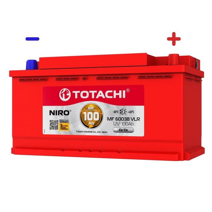 Аккумуляторная батарея Totachi NIRO MF 60038 VLR, 100 Ач, обратная полярность - Фото 1