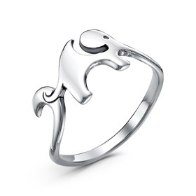 Кольцо "Слон" , посеребрение с оксидированием, 15,5 размер