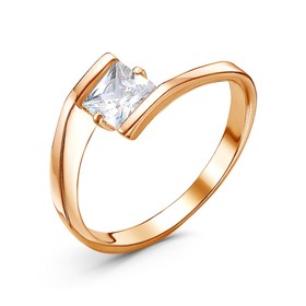 

Кольцо "Кубик", розовое золочение, цвет белый, 17 размер