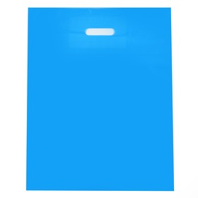 Пакет полиэтиленовый с вырубной ручкой, синий 40-50 См, 60 мкм