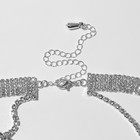 Набор 2 предмета: серьги, чокер «Лёд» 5 рядов, цвет белый в серебре, 44,5 см - фото 7526834