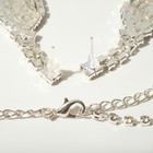 Набор 2 предмета: серьги, колье «Искры» овалы, цвет белый в серебре, 30 см - Фото 2