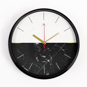 Часы настенные, серия: Интерьер, "Мрамор", плавный ход, d-29 см