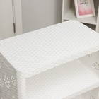 Этажерка напольная 4-х секционная «Плетёнка», цвет белый - Фото 4