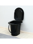 Ведро - туалет, h=39 см, 17 л, съёмный стульчак, чёрное - Фото 9