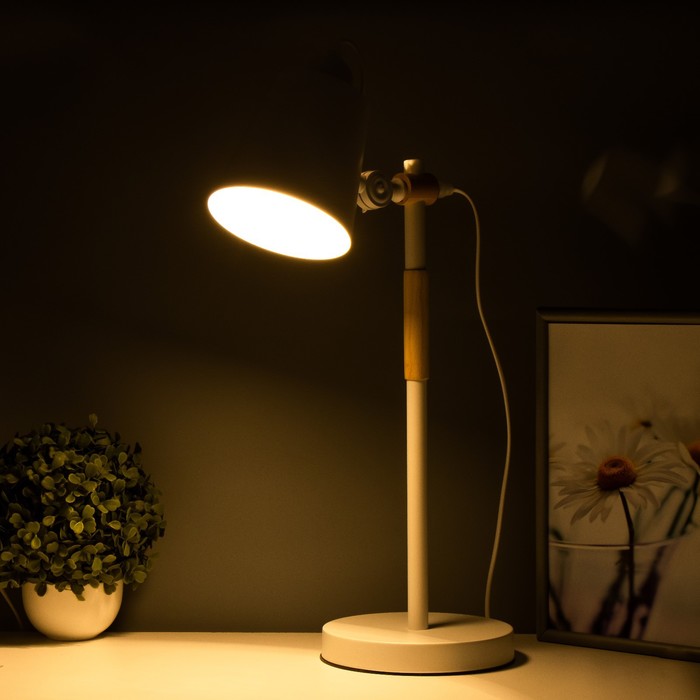 Настольная лампа "Бертон" E27 40Вт белый 17,5х17,5х54 см RISALUX - фото 1884069171