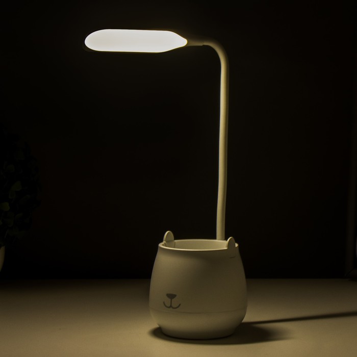 Настольная лампа "Бекс" LED 3Вт АКБ USB белый 10х43 см RISALUX - фото 1907607748