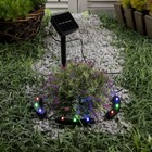 Садовый светильник на солнечной батарее «Обруч», 9 LED, свечение мульти - фото 6784234