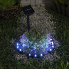 Садовый светильник на солнечной батарее «Обруч», 9 LED, свечение белое - Фото 1