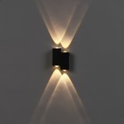 Светильник фасадный «Луч», 4 Вт, 3000К, 2 луча, IP65, 220 В, металлический корпус, чёрный, свечение тёплое белое - Фото 3