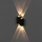 Светильник фасадный «Луч», 4 Вт, 3000К, 2 луча, IP65, 220 В, металлический корпус, чёрный, свечение тёплое белое - Фото 2