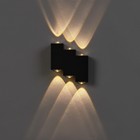 Светильник фасадный «Луч», 6 Вт, 3000К, 3 луча, IP65, 220 В, металлический корпус, чёрный, свечение тёплое белое - Фото 3