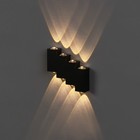 Светильник фасадный «Луч», 8 Вт, 3000К, 4 луча, IP65, 220 В, металлический корпус, чёрный, свечение тёплое белое - Фото 2