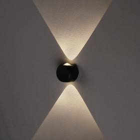Светильник фасадный «Кубик», FSD-013, 2 Вт, 3000К, 1 луч, IP65, 220 В, металл, черный
