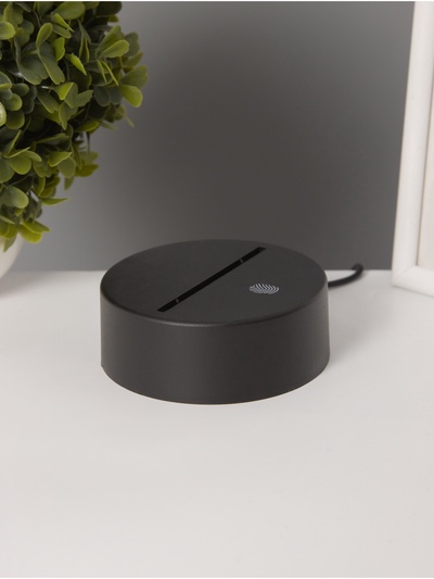 Основание светильника сенсорное LED 7 цветов USB черный 10×10×3.5 см RISALUX